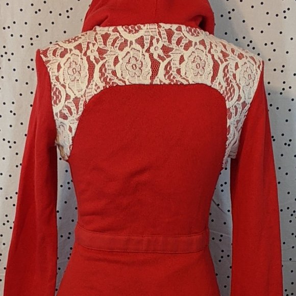 Jasmine & Ginger Red Long Hoodie - Size S - Picture 4 of 9